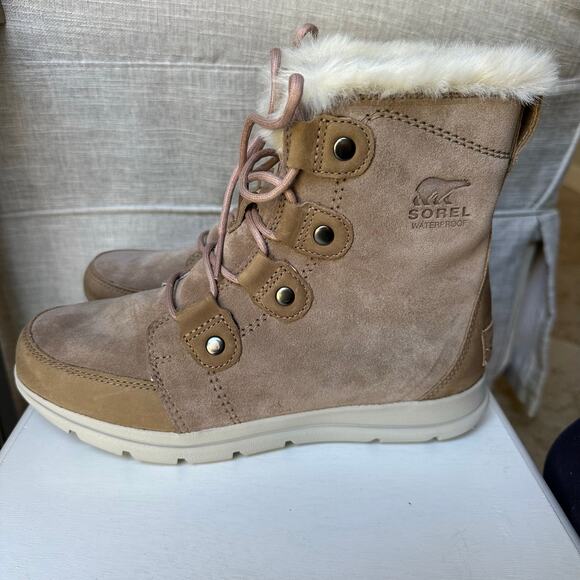 Sorel Women's Explorer Joan waterproof suede boots Sz 8.5 - Picture 2 of 8